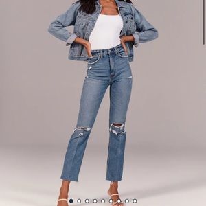 Ultra High Rise Straight Ankle Jeans